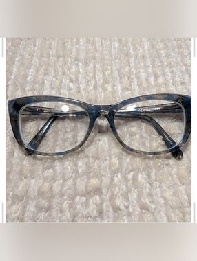 Translucent Blue Gray Cat Eye Eyeglasses